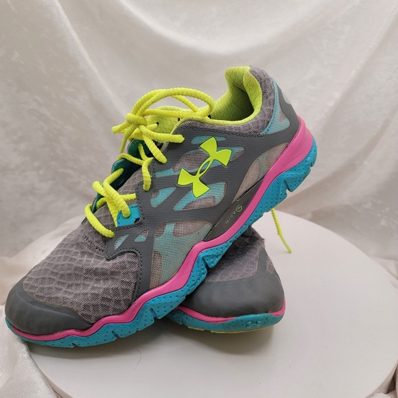 Under Armour Neon 4D Foam Heat Gear Running Gym Shoes Size 10 - Picture 6 of 10